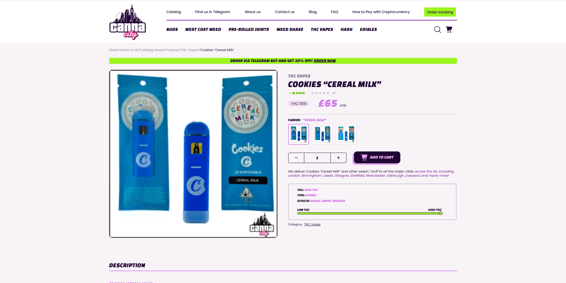 Buy THC vape online in UK at weed shop Canna City