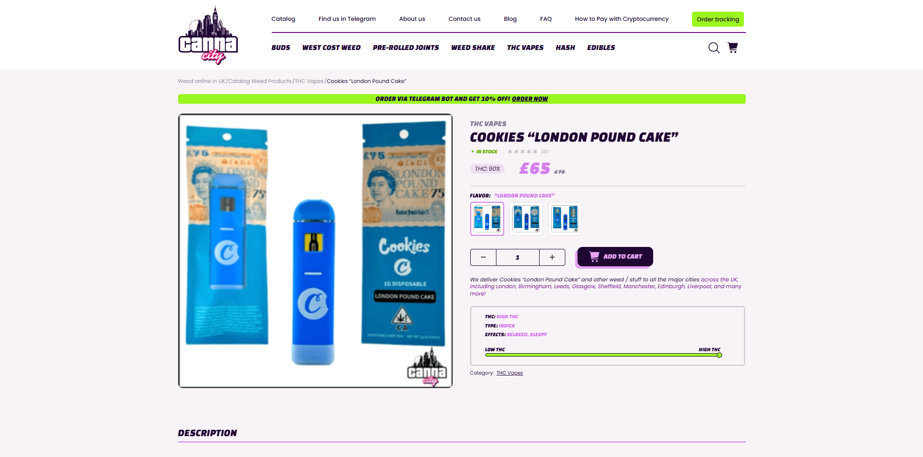 Buy THC vape online in UK at weed shop Canna City