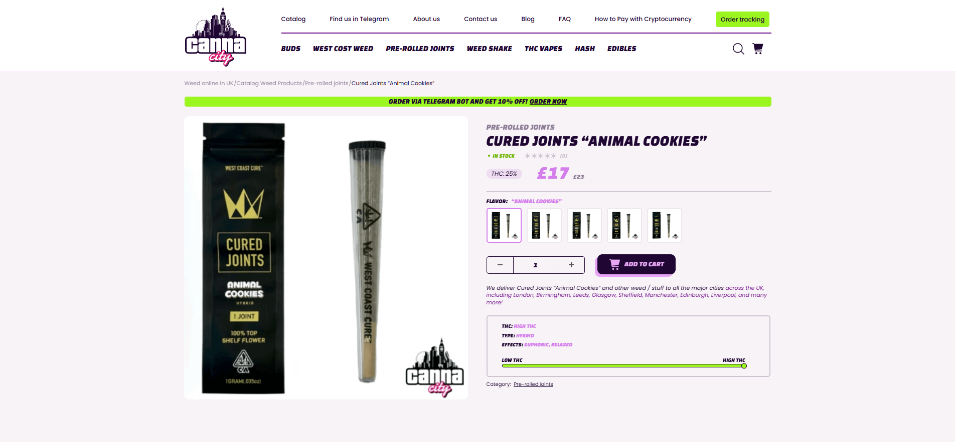 Buy pre-rolled joint online at weed shop Canna City