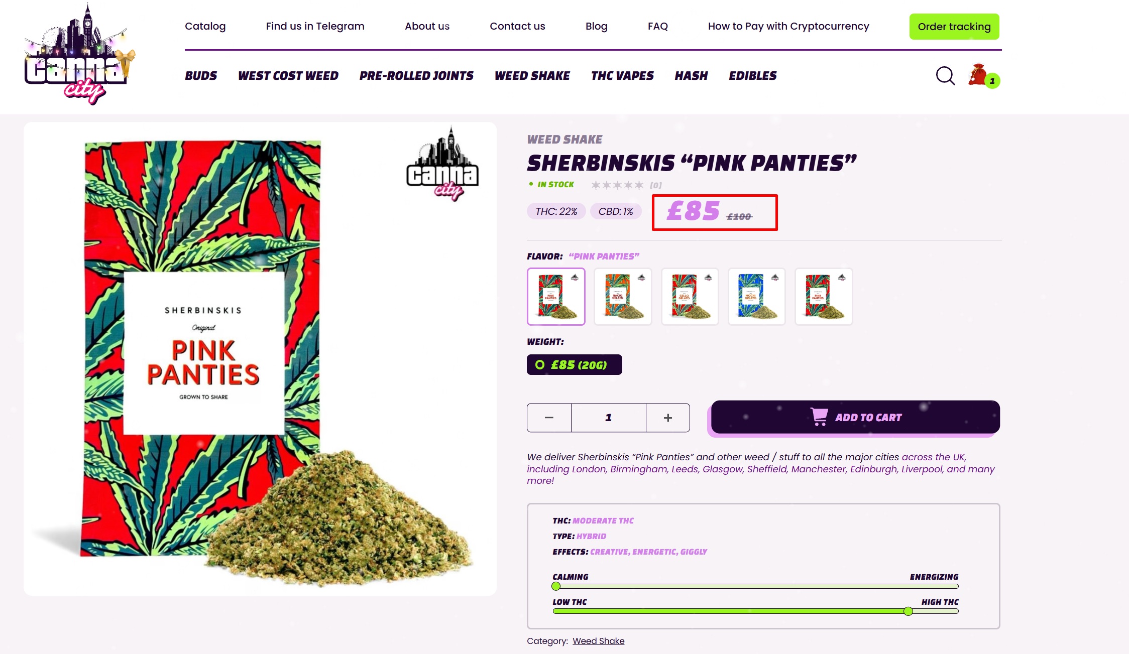 buy THC Weed Shake Canna City UK different flavor