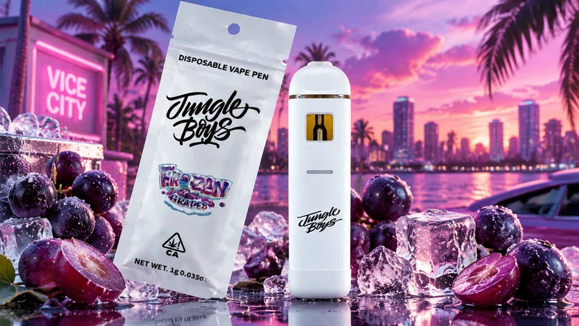 High THC vape Jungle Boys “Frozen Grapes” buy online in UK at weed shop Canna City