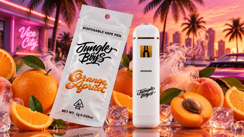 Hybrid THC vape weed Jungle Boys “Orange Apricot” at shop Canna City