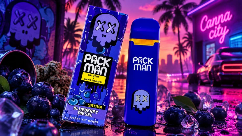 buy weed vape PackMan “Blueberry Diesel” at Weed shop Canna City UK