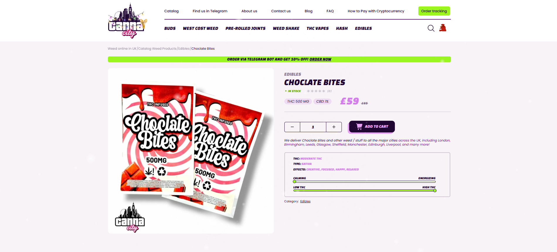 buy CBD Edibles Gummies, Chocolate, Cookies Canna City UK Scotland