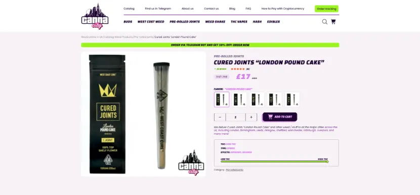 Where to buy pre-rolled joint online Scotland weed shop Canna City