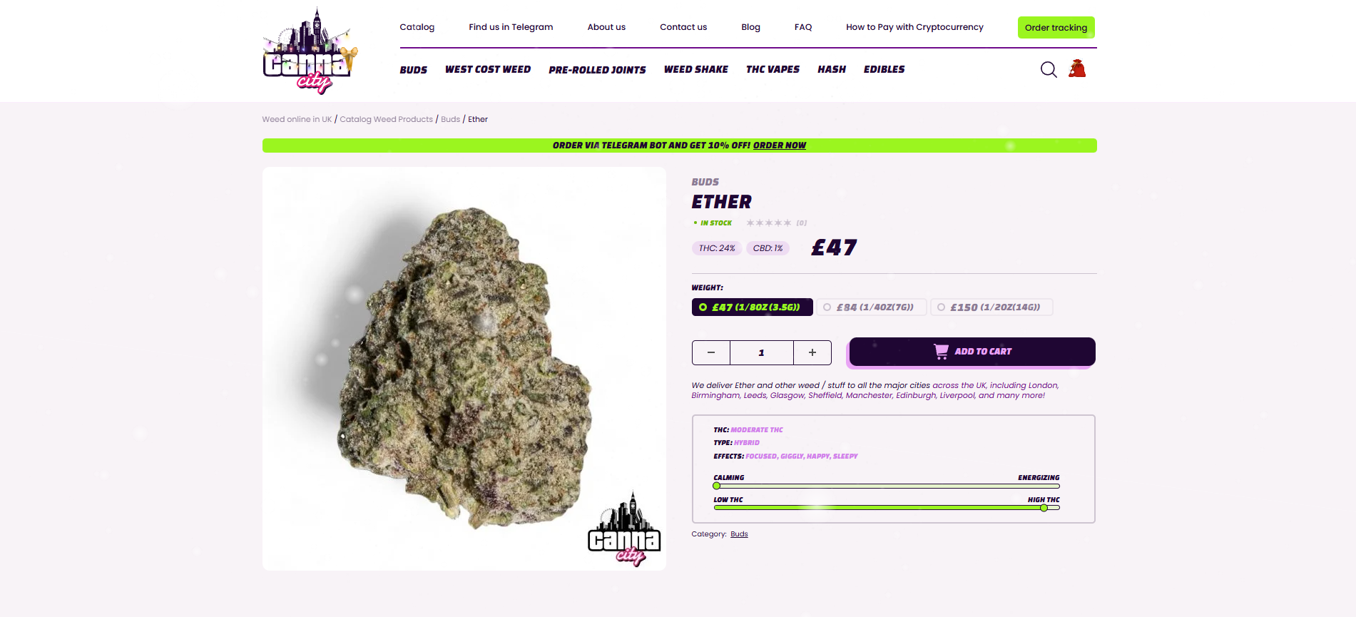 buy THC Flowers online at a low price Canna City UK