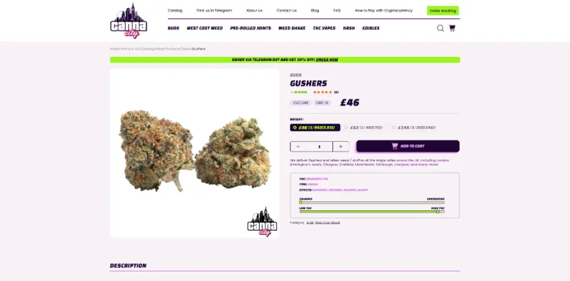 buy gushers uk weed shop Canna City