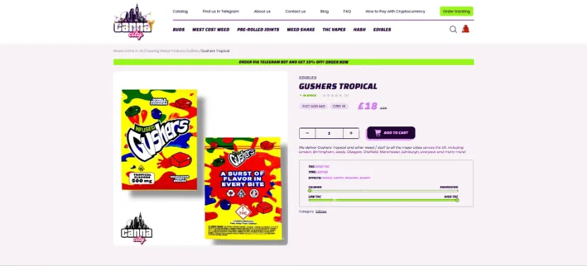 buy THC Edibles Canna City UK Scotland