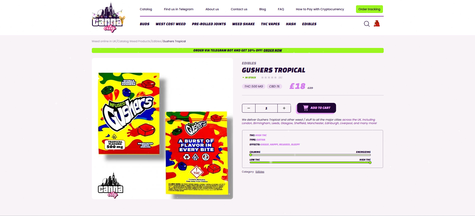 buy THC Edibles Canna City UK Scotland