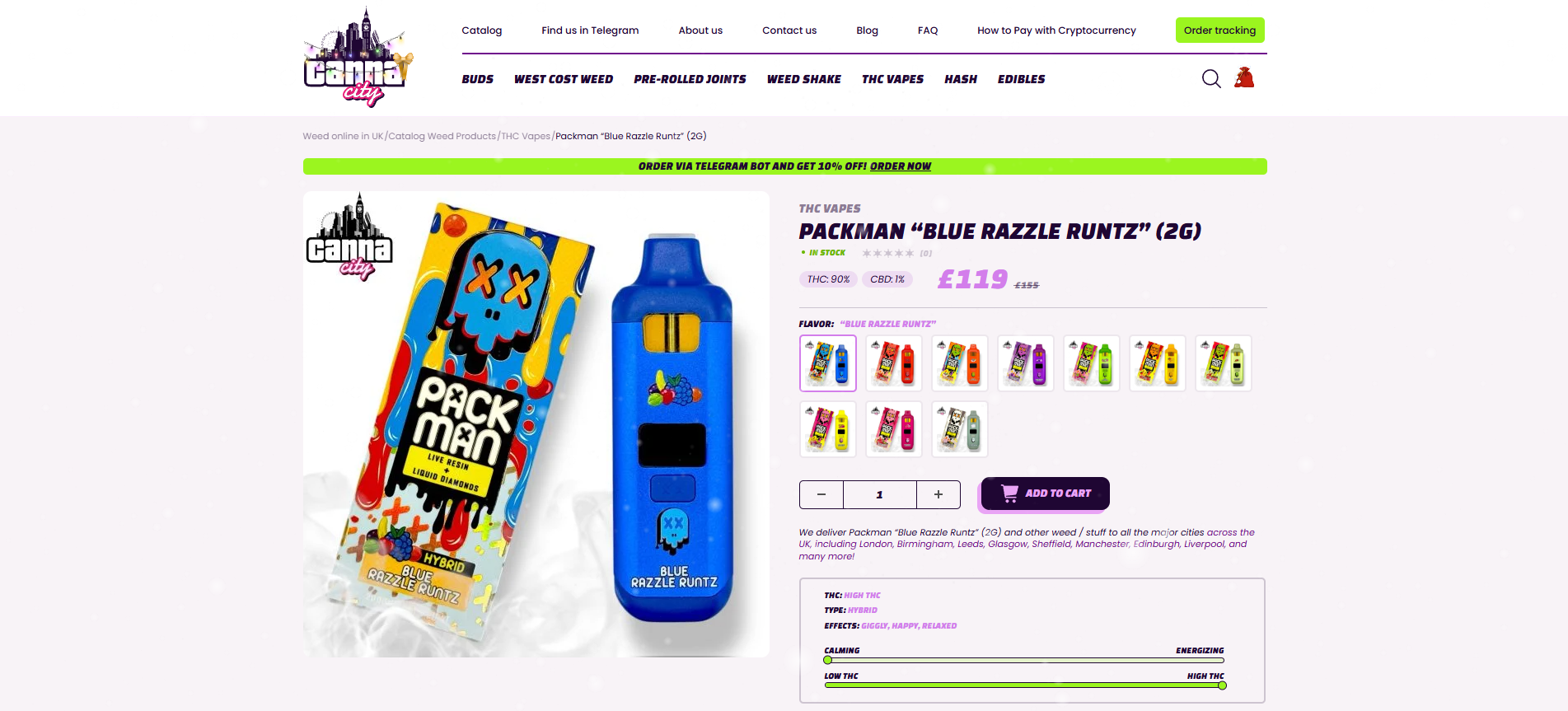 buy Packman THC vape Canna City UK