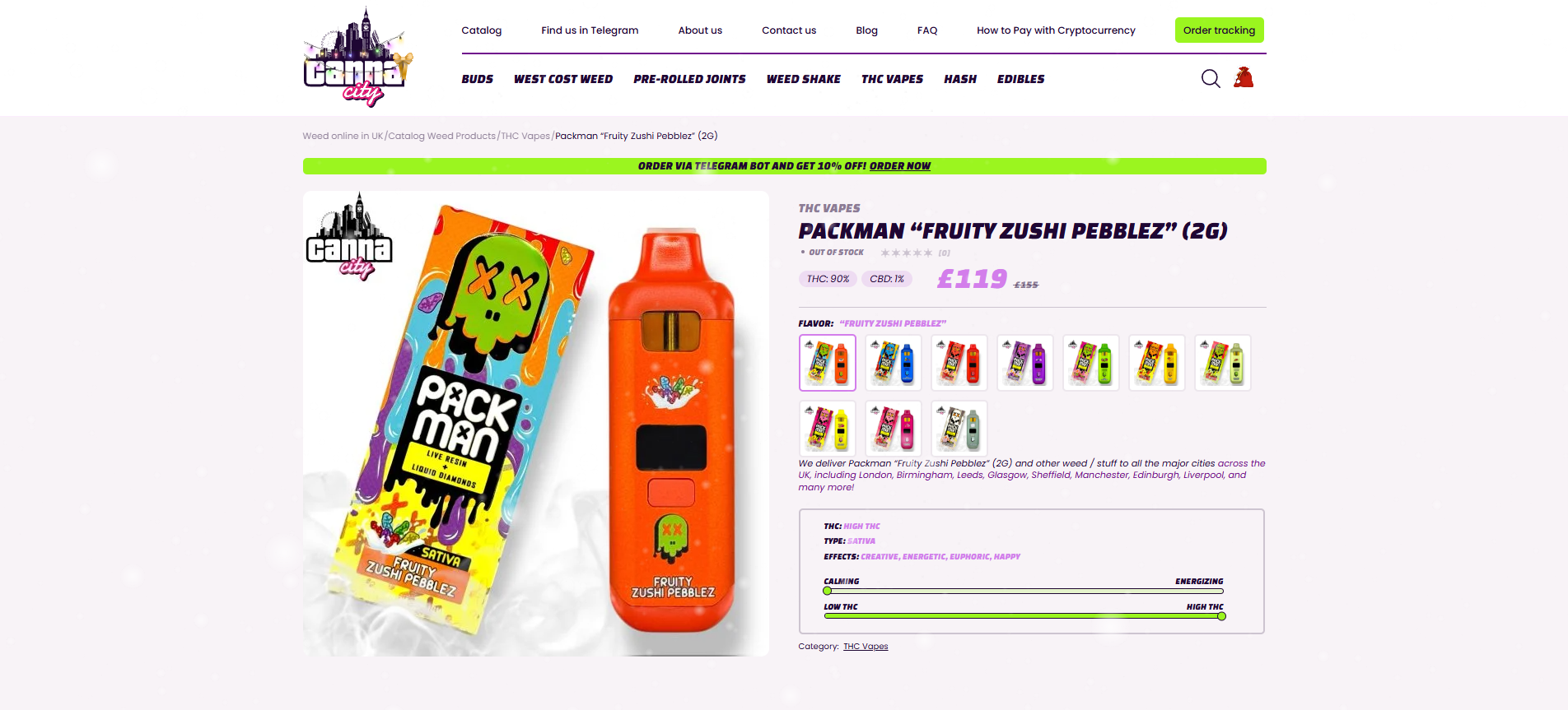 buy Packman THC vape Canna City UK