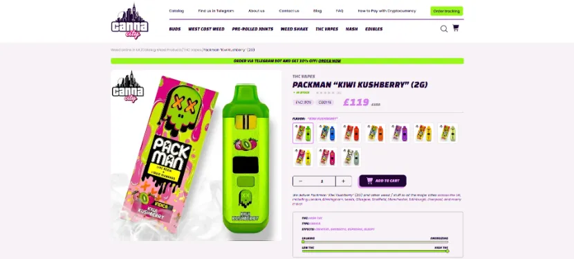 buy Packman weed vape Canna City UK with delivery