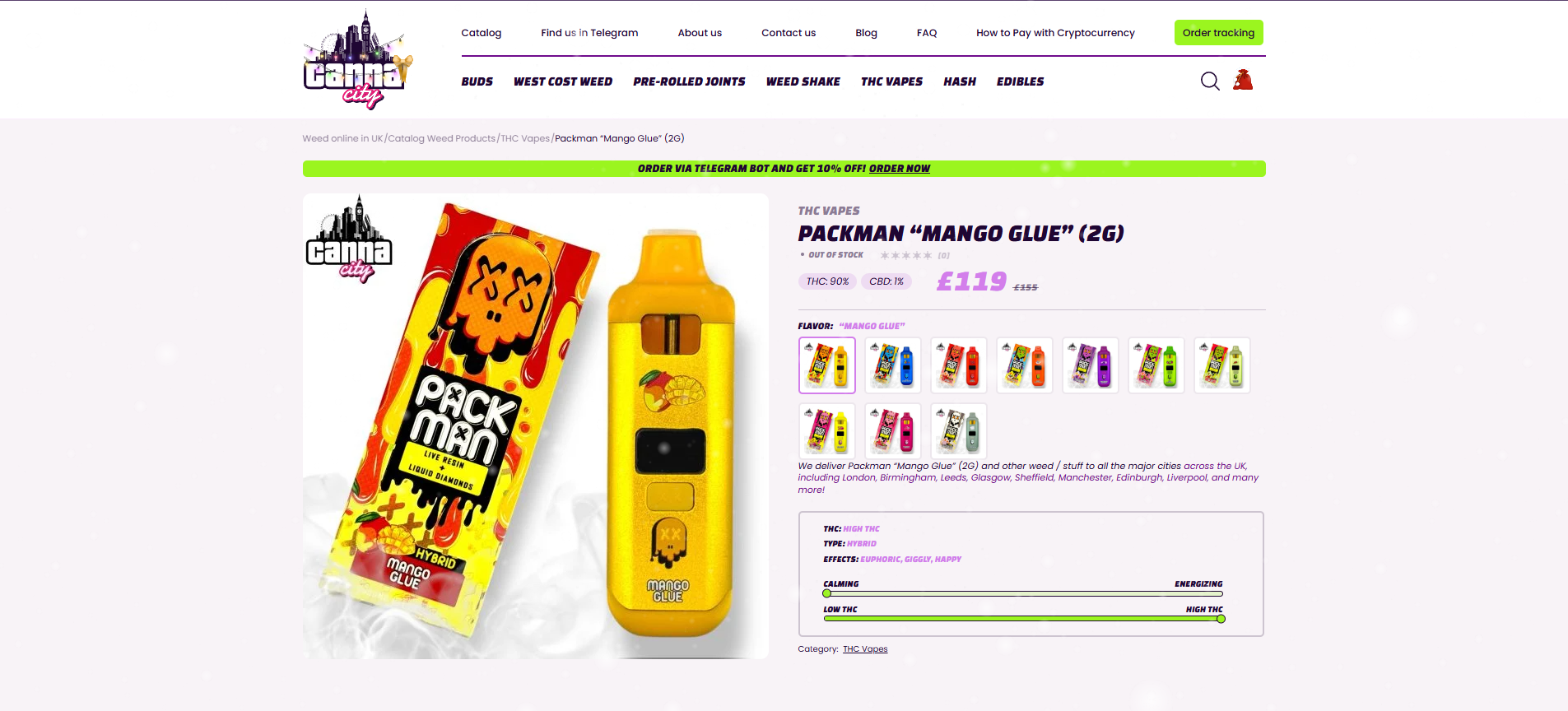 buy Packman THC vape Canna City UK with delivery