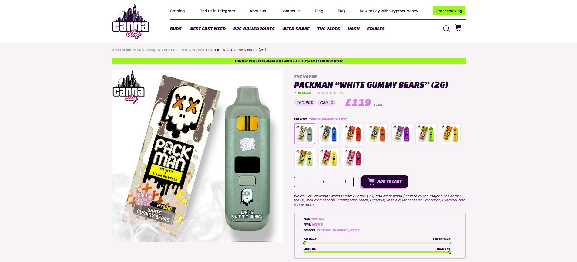 buy Packman THC vape Canna City UK