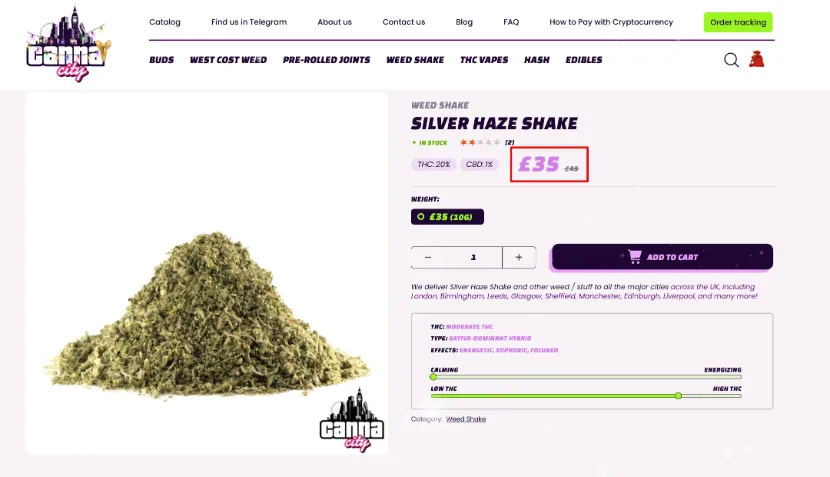 buy THC Weed Shake Canna City UK
