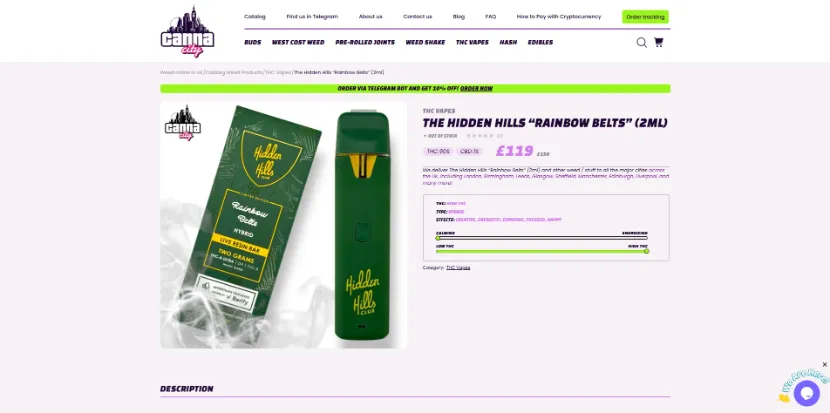 buy thc vape bars online London weed shop Canna City