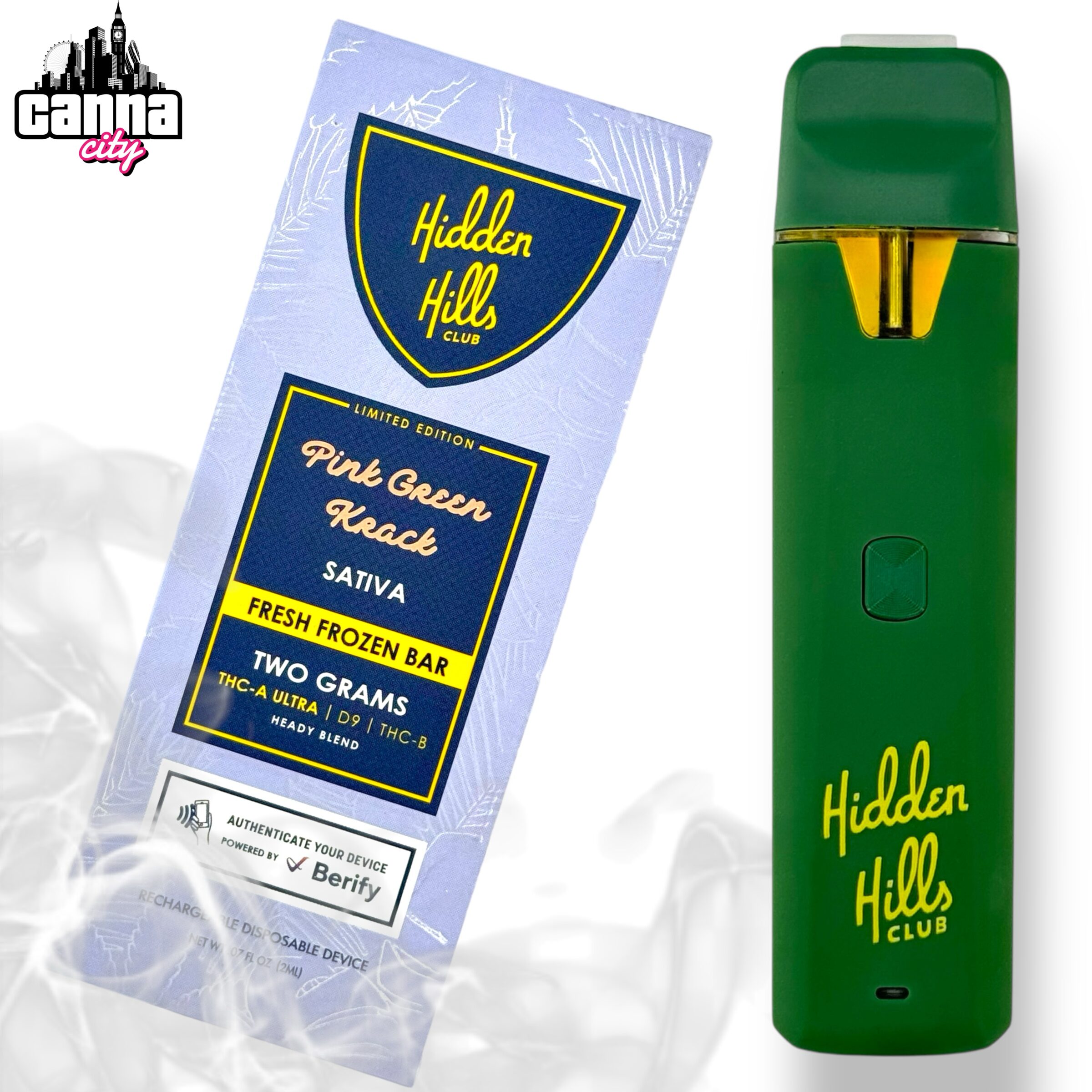 Buy THC Vapes The Hidden Hills "Pink Green Crack" (2G)