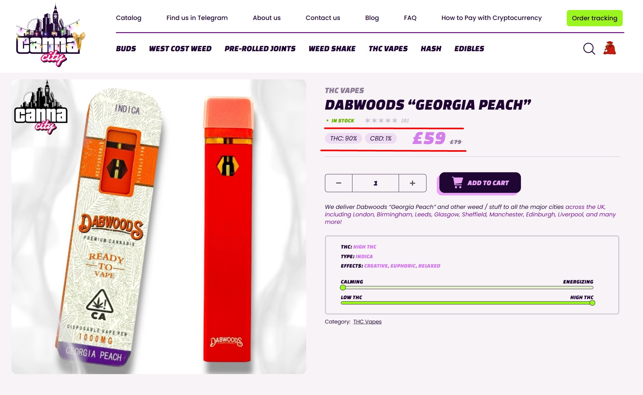 buy THC Vape online at a low price Canna City Edinburgh